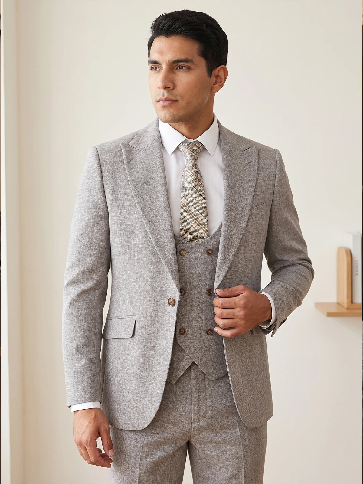 ST Cassy full men's suits high quality elegant slim fit formal office and leisure banquet groomsman set groom's wedding dress