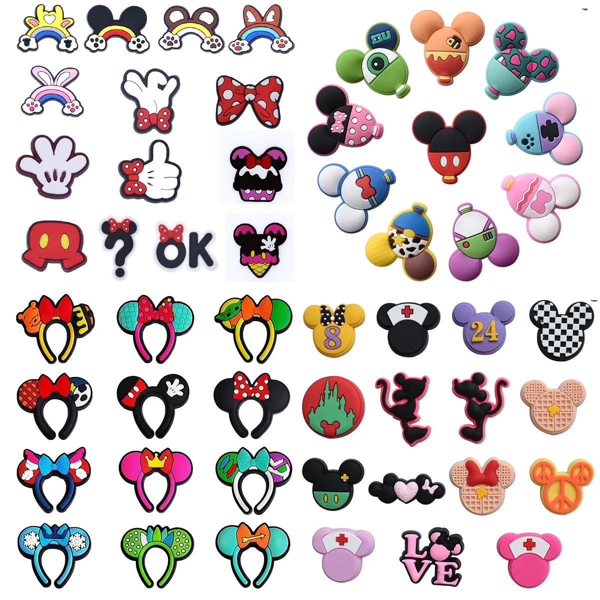 8-100pcs Girl's Hairband Balloon Cookie Shoe Charms for Sandals, Shoe Decoration Accessories Shoe Pins Great Gift for Men Women