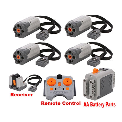 MOC Technical Parts Servo M Motor Battery Box PF IR Speed Remote Control Receiver Building Blocks Toy for Legoeds