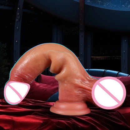 Skin Sliding Foreskin Dildo with Real Testicles strapon Realistic Dildos for Women Men Lesbian Anal Dick Adult Sex Toys Penis 18