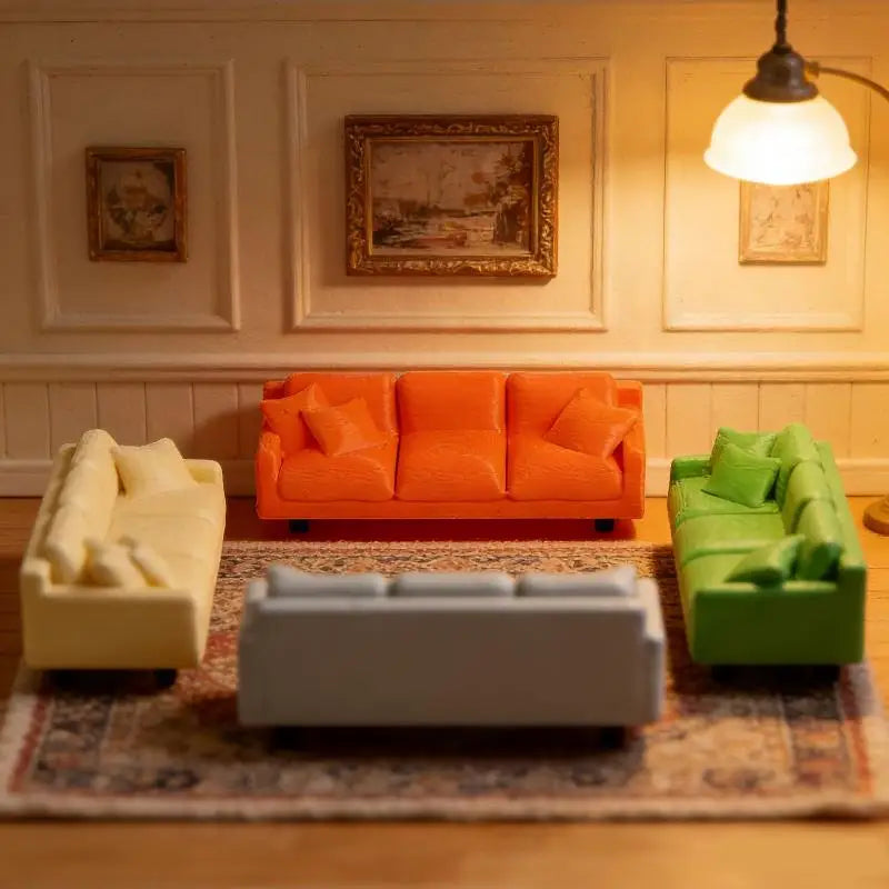 [DO]Dollhouse Living Room Furniture Decoration Dollhouse Simulation Cloud Sofa Model Dolls House Micro Scene Pretend Play Toys