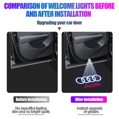 2Pcs HD Car Door Car sticker Lamp Car Door Welcome Light For Audi Sline Q3 A5 A7 A3 Q5 Q7 A4L RS Quattro S3 S4 S6 S5 S7 S8