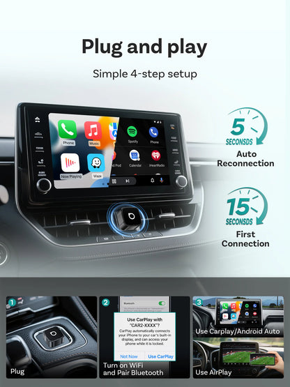 OTTOCAST MINI AIR Cube 4.0 Wireless CarPlay Android Auto 3 in 1  Adapter Screen Mirroring Car Accessories for Youtube Tiktok