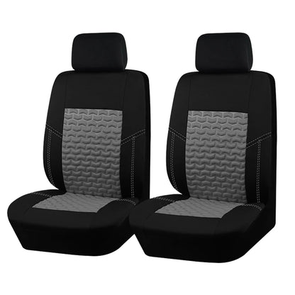 AUTO PLUS Car Seat Covers Tire Texture Press Breathable Fabric Seat Covers for Car 3 Zipper for Rear Seat Backrest
