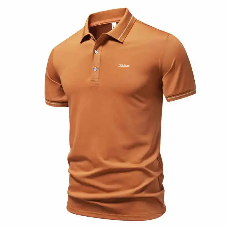 2026 New Mens Short Sleeve T Shirt Sports Tennis Polo Shirt Summer Oversized Breathable Shirts Button Moisture-Wicking Streetwea