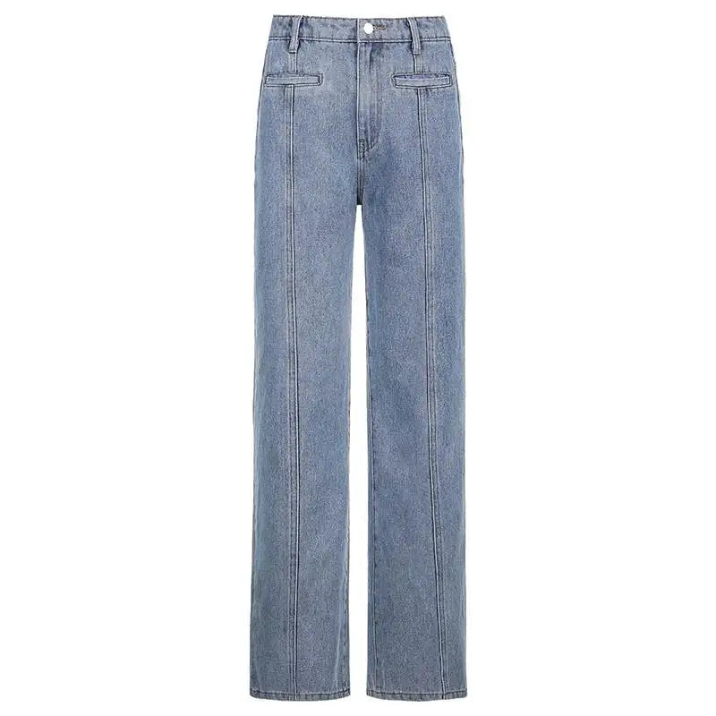 Vintage Star Print High Waist Jeans Women Harajuku 90s Pants Long Casual Trousers Other 100% Material Ladies Premium Fashion