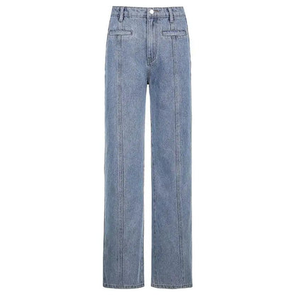 Vintage Star Print High Waist Jeans Women Harajuku 90s Pants Long Casual Trousers Other 100% Material Ladies Premium Fashion