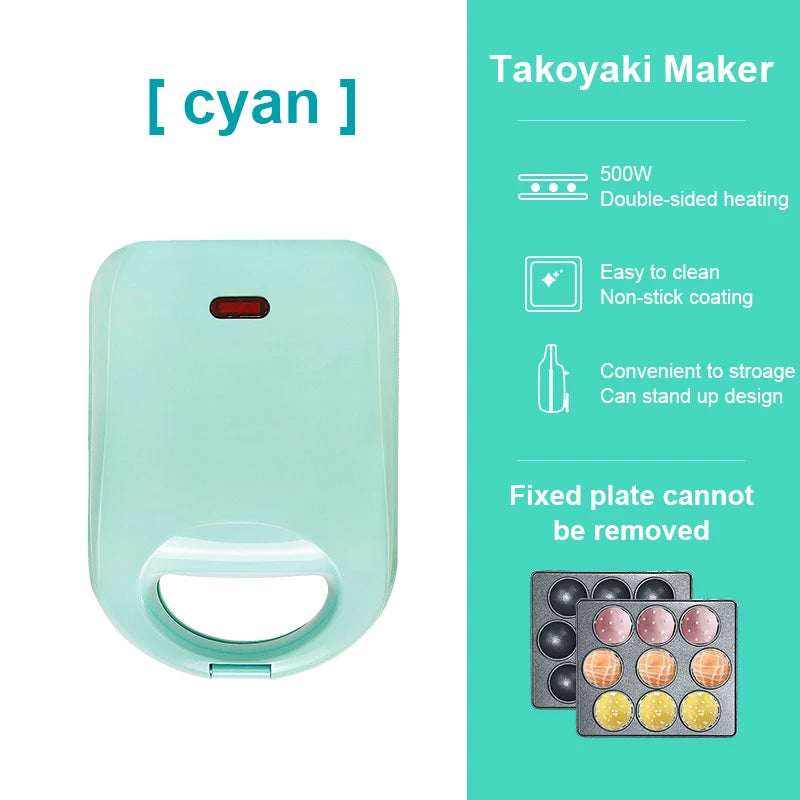 DMWD Eggs Tart Roaster Pancake Frying Pan Waffle Bowl Breakfast Machine Sandwich Hamburger Grill Patty Maker Cupcake Muffin Oven