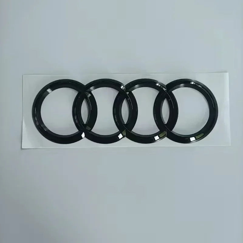 AUDI Q8 4-Ring logo ABS Black Car Hood Front Grill Emblem Rear Trunk Badge Q8 Sticker Quarrto Sline Emblem For Q8 2018-2024