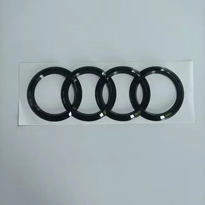 AUDI Q8 4-Ring logo ABS Black Car Hood Front Grill Emblem Rear Trunk Badge Q8 Sticker Quarrto Sline Emblem For Q8 2018-2024