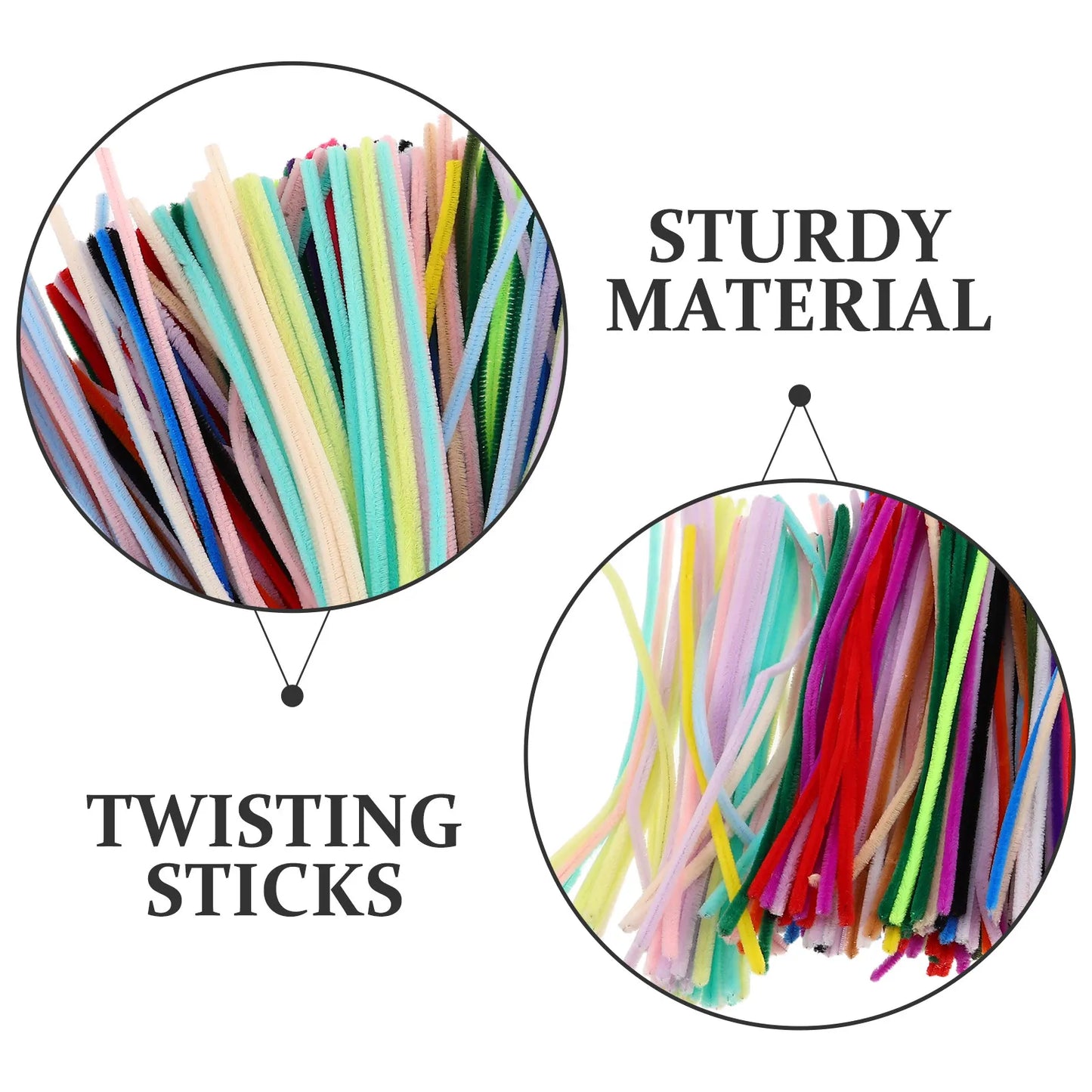400Pcs Multicolor Chenille Stems Flexible DIY Craft Kit for Kids Adults Art Projects Christmas Twisting Sticks Educational
