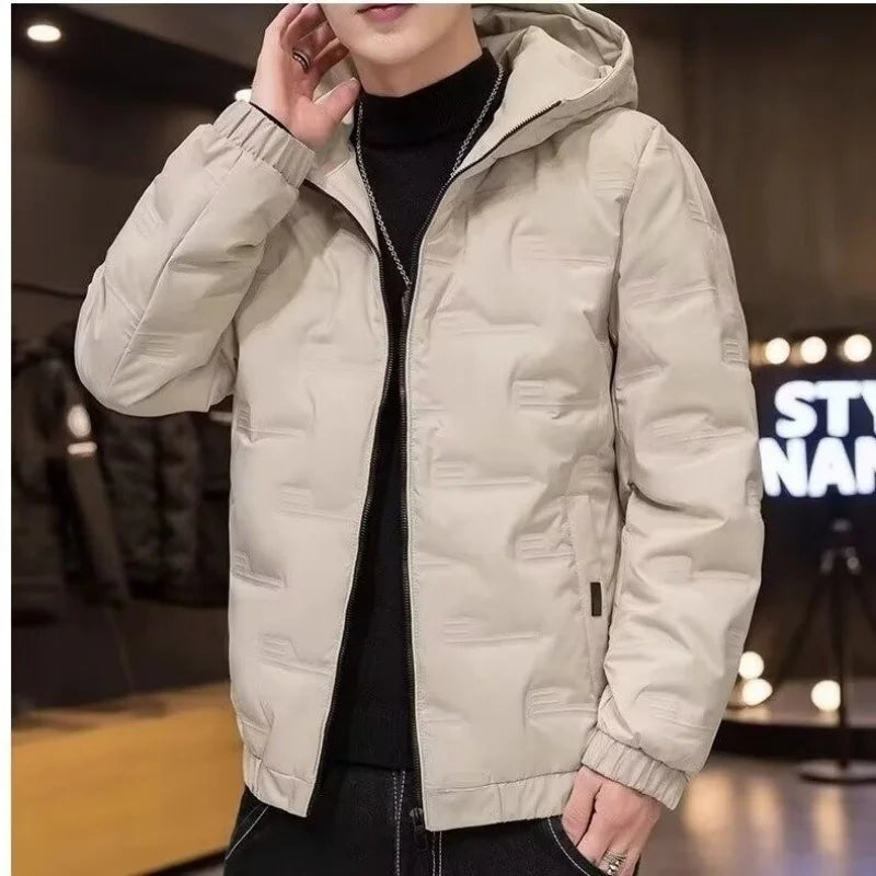 Hooded down jacket men's short winter 2025 new winter trendy brand trendy cool thick winter coat