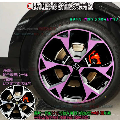 For Zeekr 7X 20/21 inches Four wheel hub stickers modified car stickers smoked black scratch protection film