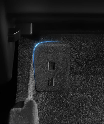YZ Glove Box Docking Station For Tesla Model 3 Y Juniper Highland Quick Charger 4 USB Shunt Hub Flocking Adapter Powered Splitte