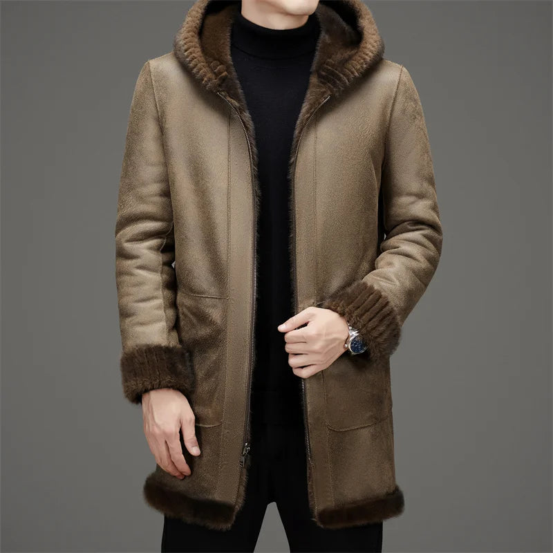 Casual Slim Solid Woolen Coat High Qualit winter jacket men fashion Woolen Coat Men's Casual Wool hooded trench coat Men Jacket