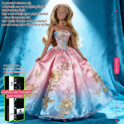 12.6in 1/6 Ball-Jointed BJD/MJD - 12-Joint Posable, Realistic Skin, Collector’s Premium Gift (Figure Only)