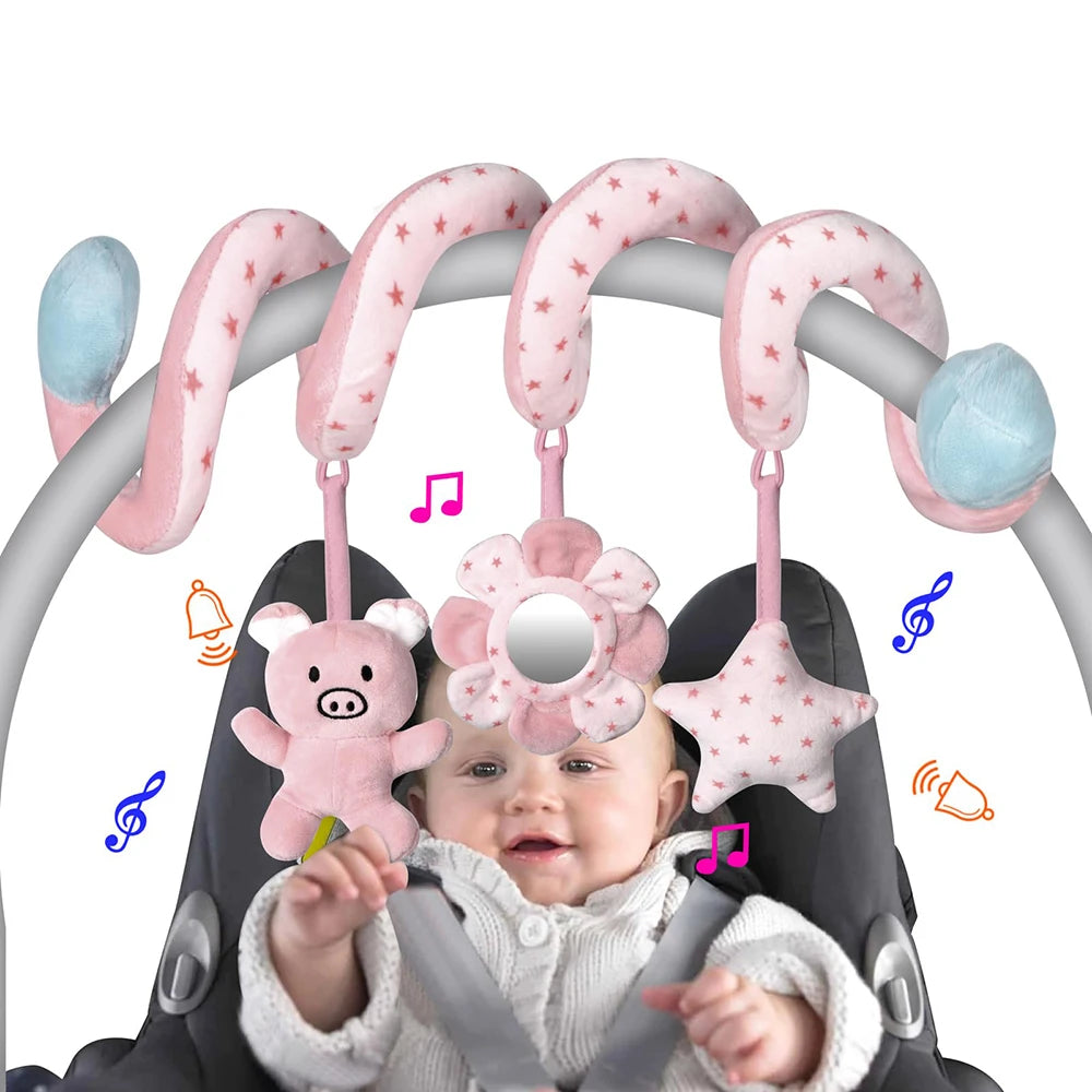 Sensory Baby Plush Rattle Toys Stroller Musical Mobile Hanging Toys Baby Rattles Mobiles Babies Newborns Games Toy 0 6 12 Months