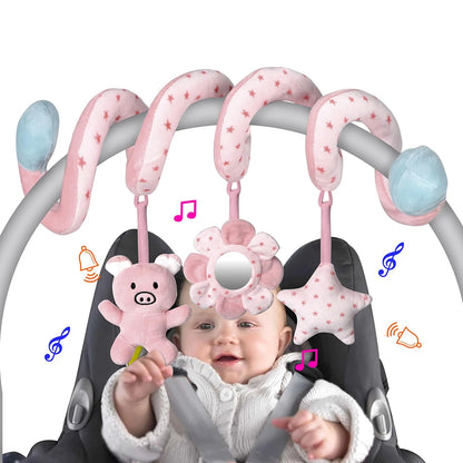 Sensory Baby Plush Rattle Toys Stroller Musical Mobile Hanging Toys Baby Rattles Mobiles Babies Newborns Games Toy 0 6 12 Months