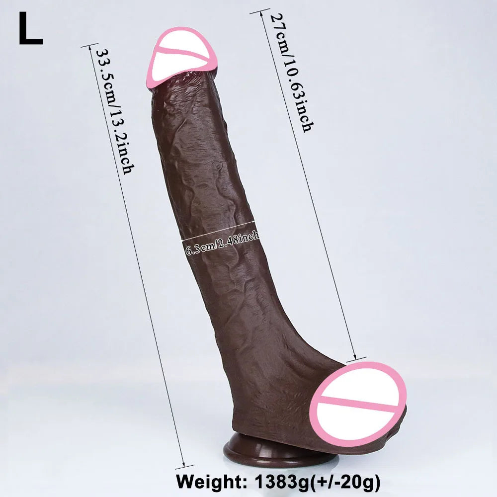 4Sizes Realistic Soft Big Dildo Double Silicone Suction Cup Penis Couples Masturbation Huge Cock Woman Man Anal Adult Sex Toy