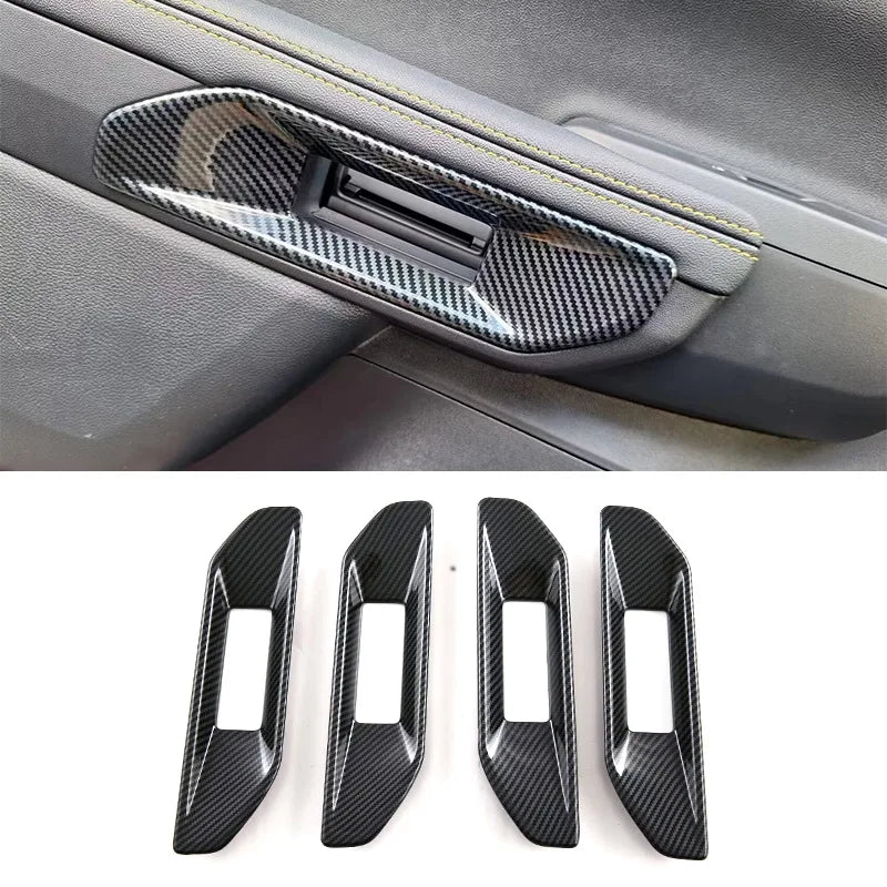 For Ford Ranger P703 T9 XL XLT Wildtrak Raptor 2023-2025 Carbon Fiber Texture Gear Shift Panel Cover Interior Trim Full Set