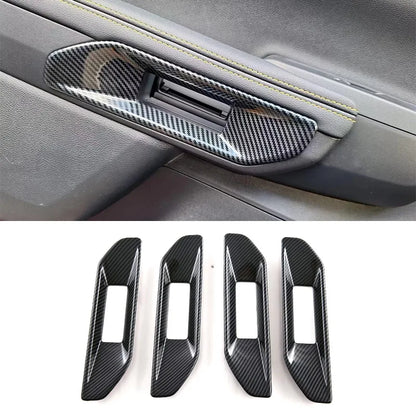 For Ford Ranger P703 T9 XL XLT Wildtrak Raptor 2023-2025 Carbon Fiber Texture Gear Shift Panel Cover Interior Trim Full Set