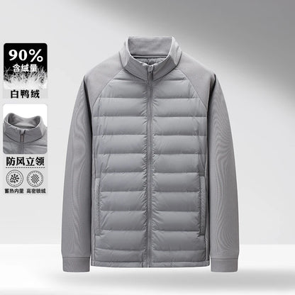 High-quality and fashionable new national standard 90-down lightweight knitted stand-up collar down jacket for men in winter