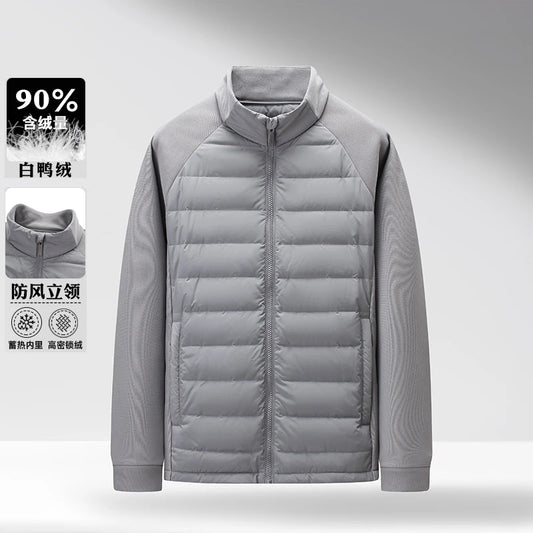 High-quality and fashionable new national standard 90-down lightweight knitted stand-up collar down jacket for men in winter
