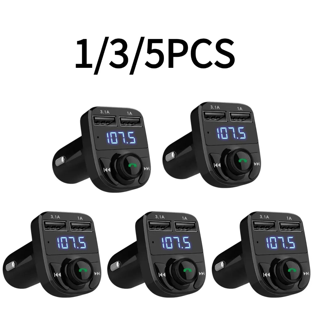 1/3/5PCS Car Bluetooth FM Transmitter Wireless Radio Adapter For Auto Music Stereo Player Dual USB Fast Charger For Smart Phone
