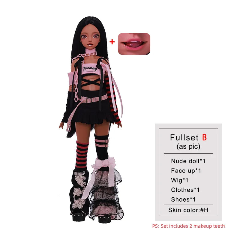 ShugaFairy Emery Bjd Doll 1/4 Lolita Pink Rock Rivet Style Y2K Dreadlocks Ball Jointed Dolls for  Fullset Option