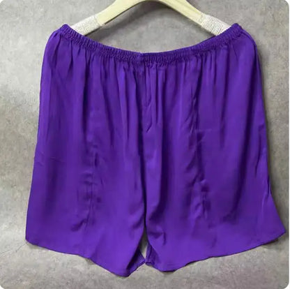 100% Mulberry Silk Men Boxer Underwear Couple Rubber Band Thin Short Home Pants Promotion Woman Can Wear