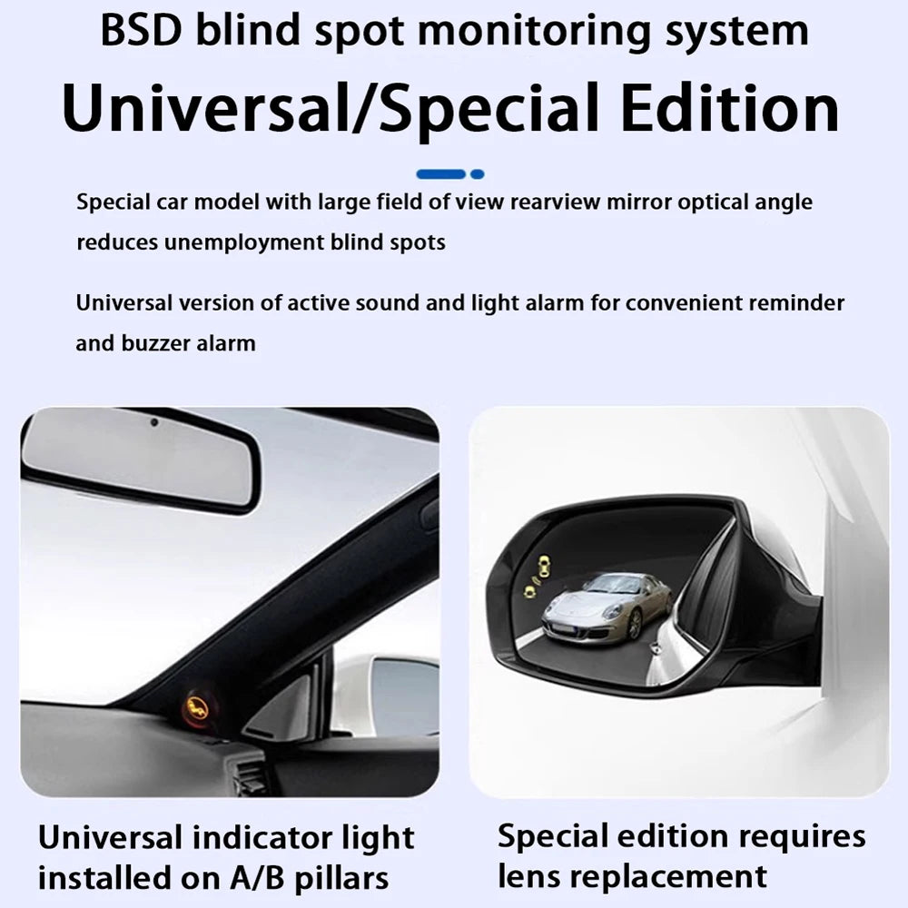 ZhuCamX DSM BSD Blind Spot Detection Monitoring Ultrasonic Warning Lane Assist System