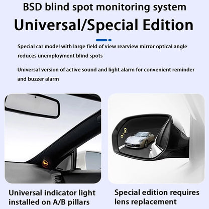 ZhuCamX DSM BSD Blind Spot Detection Monitoring Ultrasonic Warning Lane Assist System