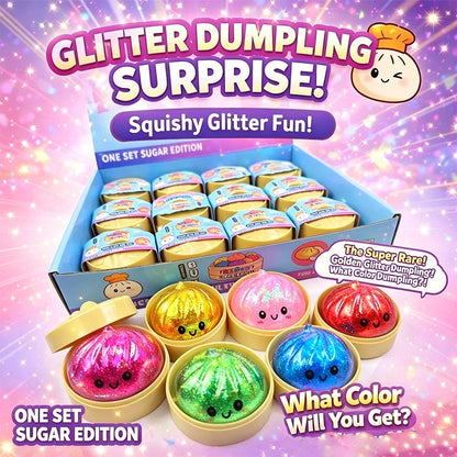 Mini Glitter Dumpling Squishy ULTRA RARE Gold Glitter Hidden Edition Dumpling Sensory Steamer Soft Dough Ball for Stress Relief