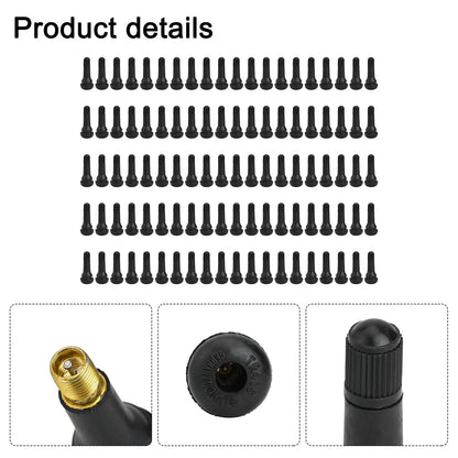 100 Pcs Rubber Valves Tyre Rubber Valve TR413 Tubeless Car Wheel Tire Valve Stems With Cap Dust Cap For Car Motorcycle ATV