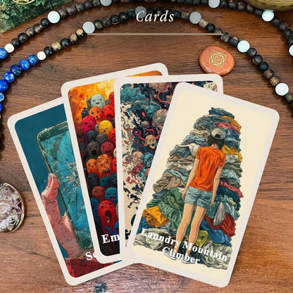 Modern Life Oracle Cards Set, 13x8cm,47 Practical Wisdom Cards for Daily Chaos Management, Humorous Insightful Card Deck