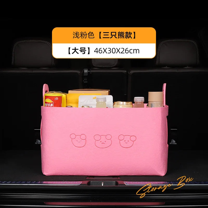 Car trunk storage box, car storage box, large capacity trunk organizer, foldable storage box for cars