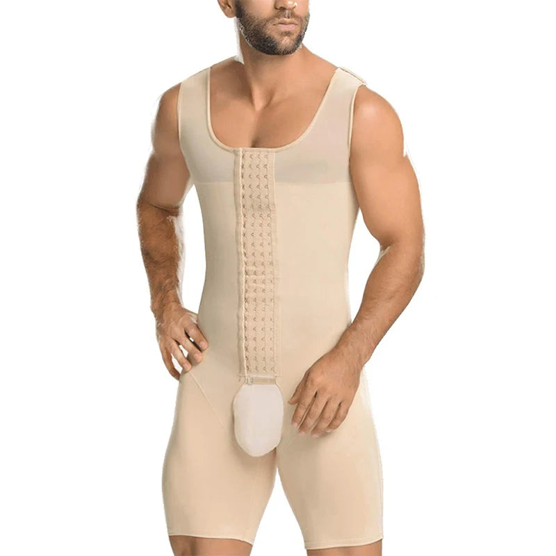 Premium Compression Shapewear for Men Slimming Bodysuit Waist Trainer Butt Lifter Thigh Trimmer Underwear Full Body Shaper Belt