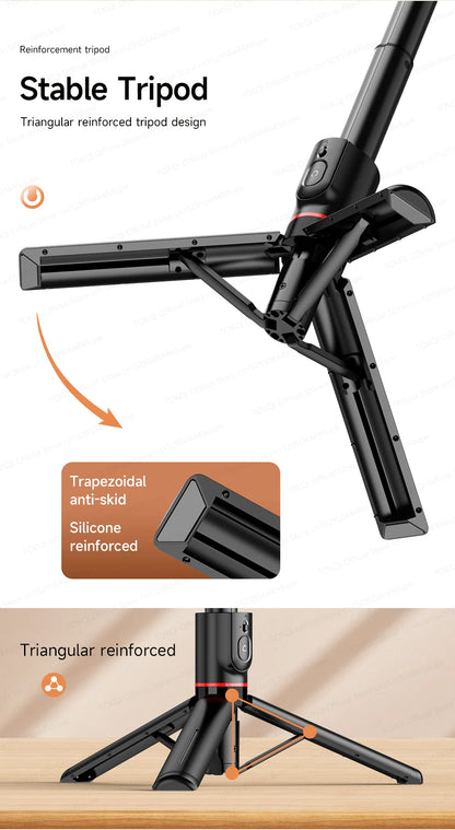 TOKQI Tripod Magnetic Phone Holder Extendable Selfie Stick for Smartphone Shooting Vlog with Wireless Bluetooth Remote Control