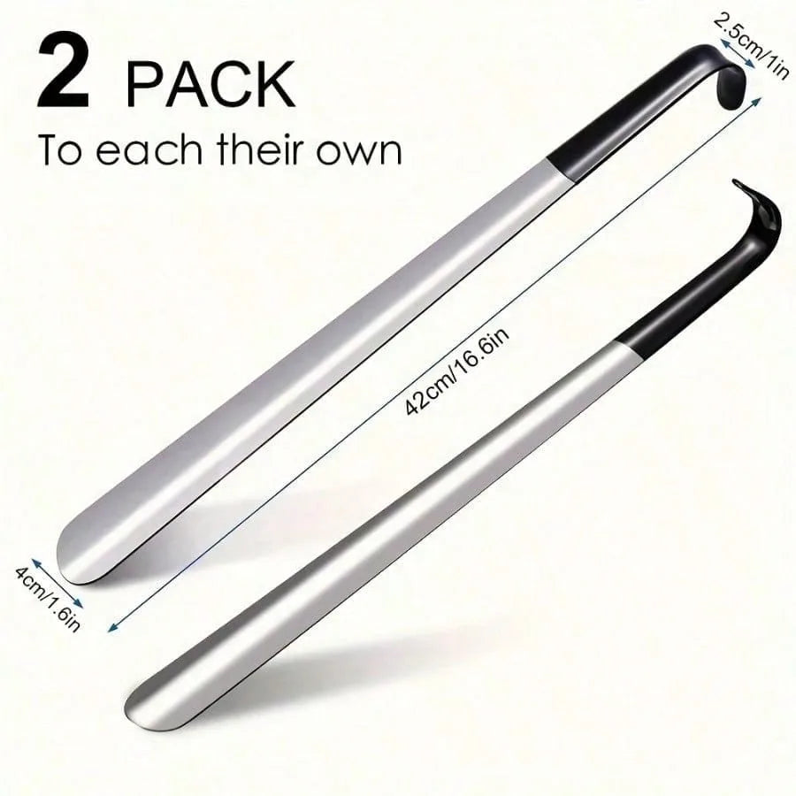 1-Pc Durable Metal Shoe Horn - 16.5 Inch Length for Easy Slip-On, Great Stocking Stuffer for Men & Women (2025)