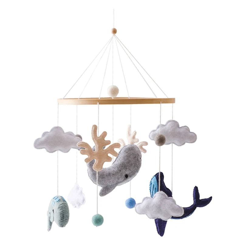 Baby Crib Mobile Rattle Toy 0-12Months Infant Soft Felt mobile Teddy Bear Bed Bell Hanging Toy Holder Bracket Crib Toy Gift