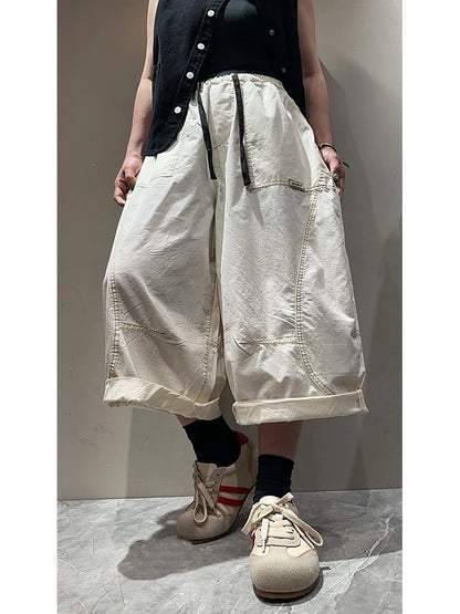 Amax LuluE 2026 Japanese Design Soild Pants Females Summer Fashion Loose Elegant Harem Trousers Womens Vintage Leisure Clothes