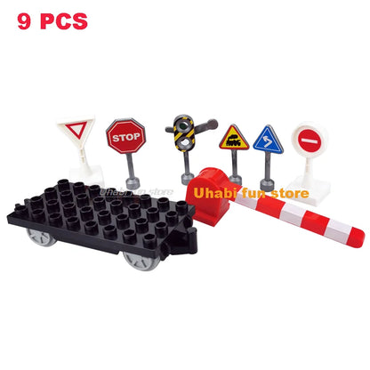 Rail Transport Big Size Building Blocks Creative Track Accessories Assemble Toys For Children Bricks Compatible City Train Set