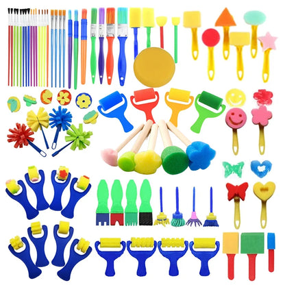 Painting Sponge Roller Brush Kits Children Drawing Toys Graffiti DIY Tool Early Education Toy Parent-child Interaction Toy TMZ