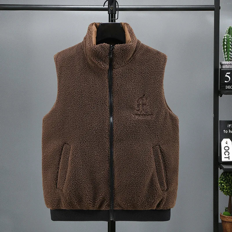 Winter New Large Size Double-sided Cotton Vest Men's Thermal Vest Imitation Granular Velvet Tide Brand Vest Tide
