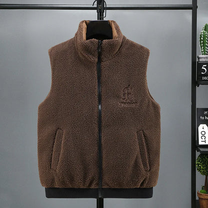 Winter New Large Size Double-sided Cotton Vest Men's Thermal Vest Imitation Granular Velvet Tide Brand Vest Tide