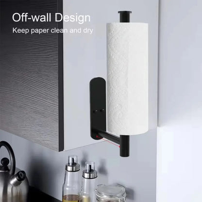 Multifunctional Paper Towel Holder with Storage Rack for Toilet Paper & Cling Film, Kitchen and Bathroom Organizer