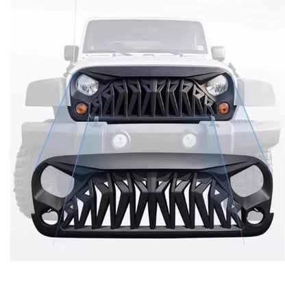 Shark Style for Jeep Wrangler JK 2008-2017 4x4 Front Bumper Grilles Offroad Racing Grills Air Vent Cover Trim Body Kit Auto Part