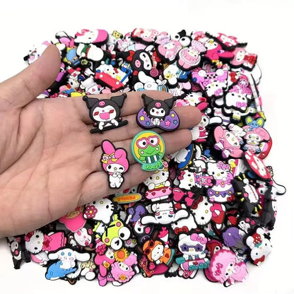 Mesuca Mixed Random Sanrio Hello KT 20-100 Shoe Charms For Sandals,Shoe Decoration Accessories Shoe Pins Great Gift For Men Wom