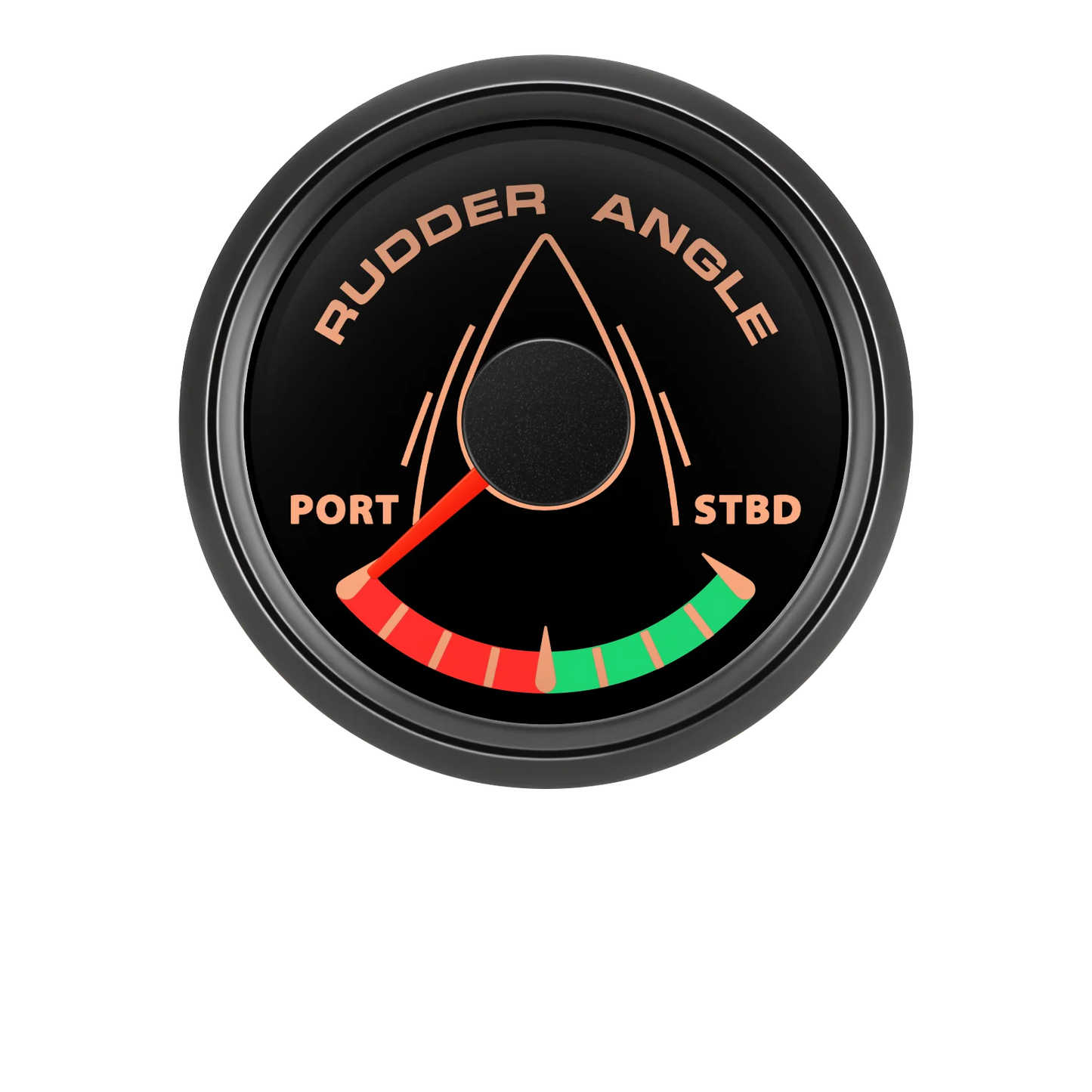 52MM Rudder Angle Indicator with 8 colors backlight Waterproof Rudder Position Gauge with Sensor 0-190ohm for Boat Yacht Marine