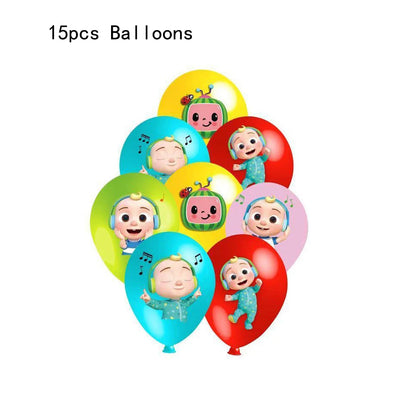 Cocomelon Birthday Party Decoration Tableware Set Birthday Cup Plate Napkin Tablecloth Cake Topper Balloon Party Favors Gifts